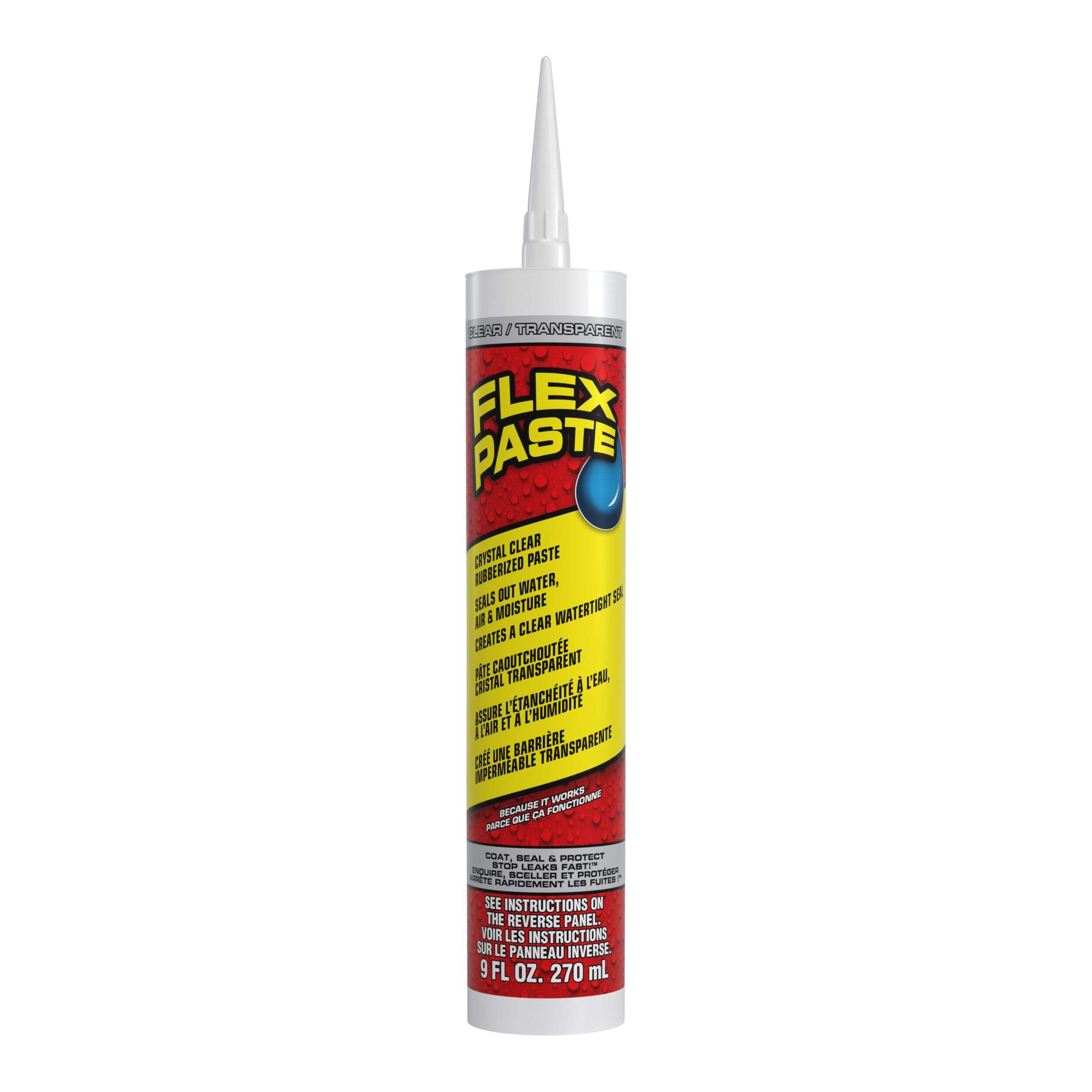 Flex Seal Paste Cartridge, Clear, 9-oz/266-mL Front_Flat