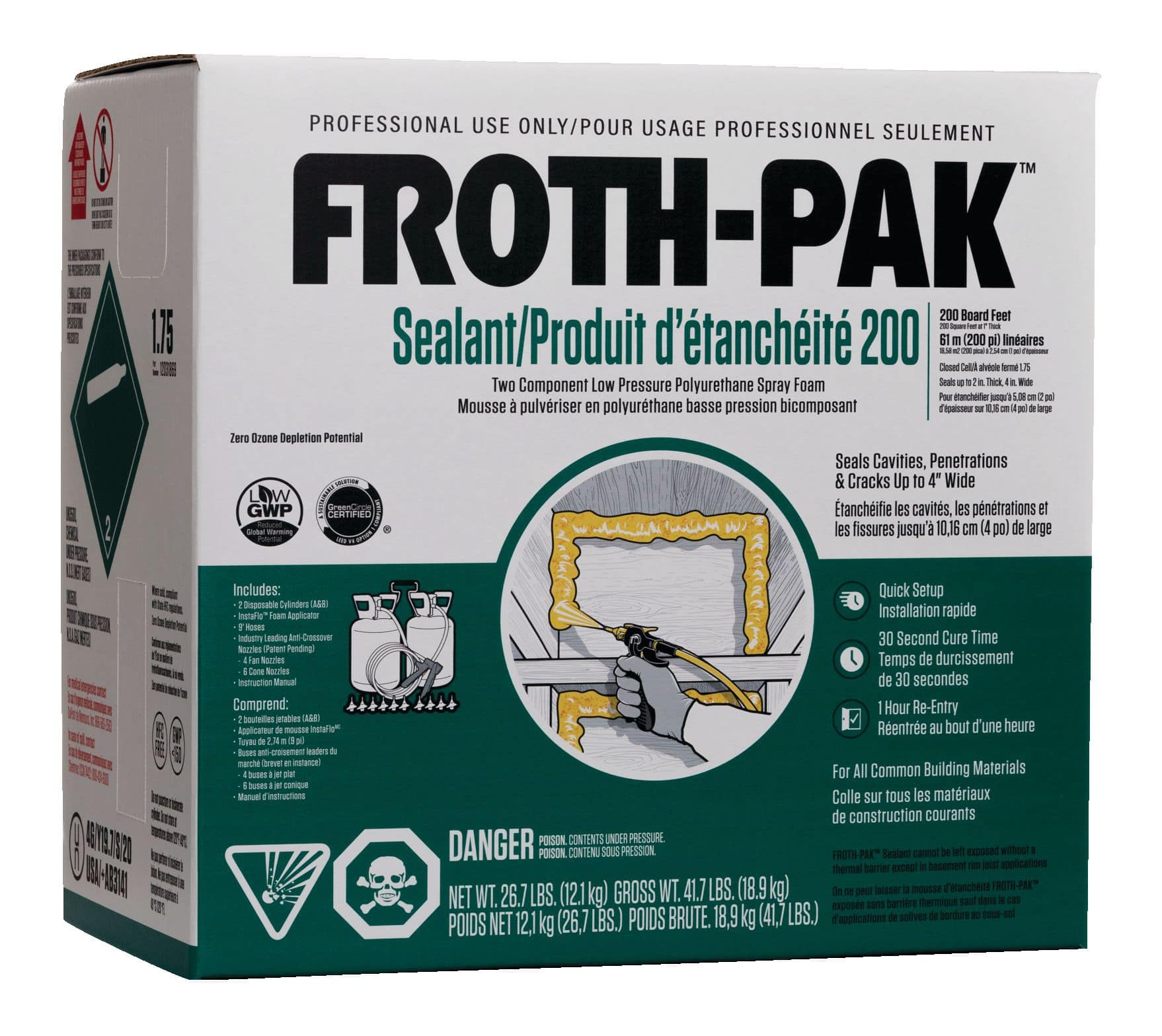 Froth-Pak mousse PU (400 et 1400 litres) 
