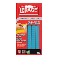 LePage Fun-Tak Sticky Tack Poster Putty, Removable, Reusable & Non-Toxic Adhesive, Blue, 56-g Front_Flat