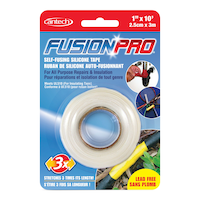 Cantech Fusion Pro Self-Fusing Silicone Tape, Electrical/Plumbing Repair, White, 1-in x 10-ft Front_Flat