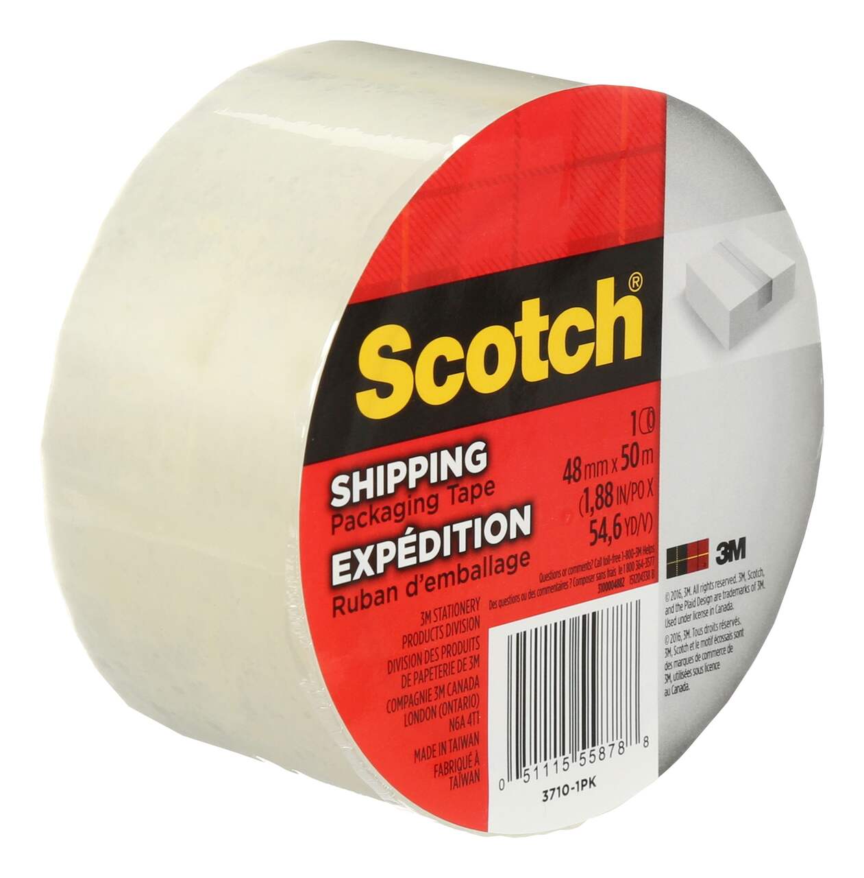 3M Scotch Packaging Tape For Shipping/Moving/Storage, Strong Hold, Clear,  48-mm x 50-m