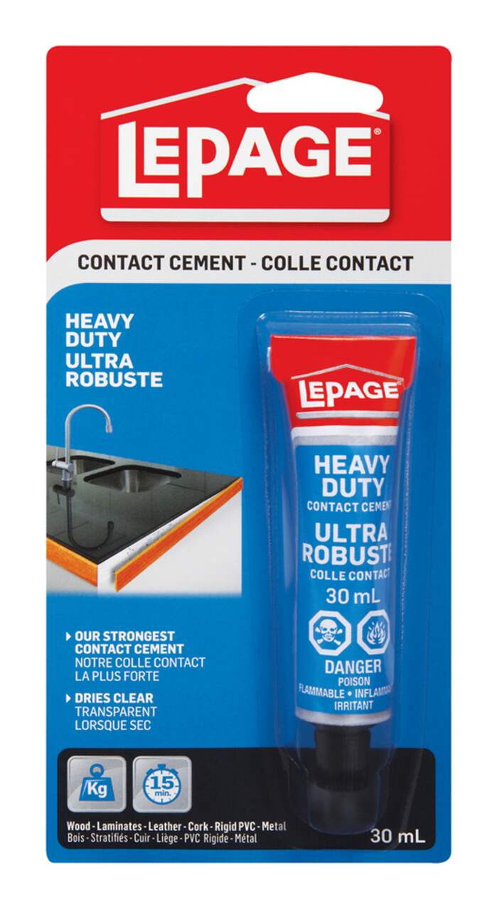 Colle contact robuste tout usage LePage, résistant à l'eau, transparent, 30  mL