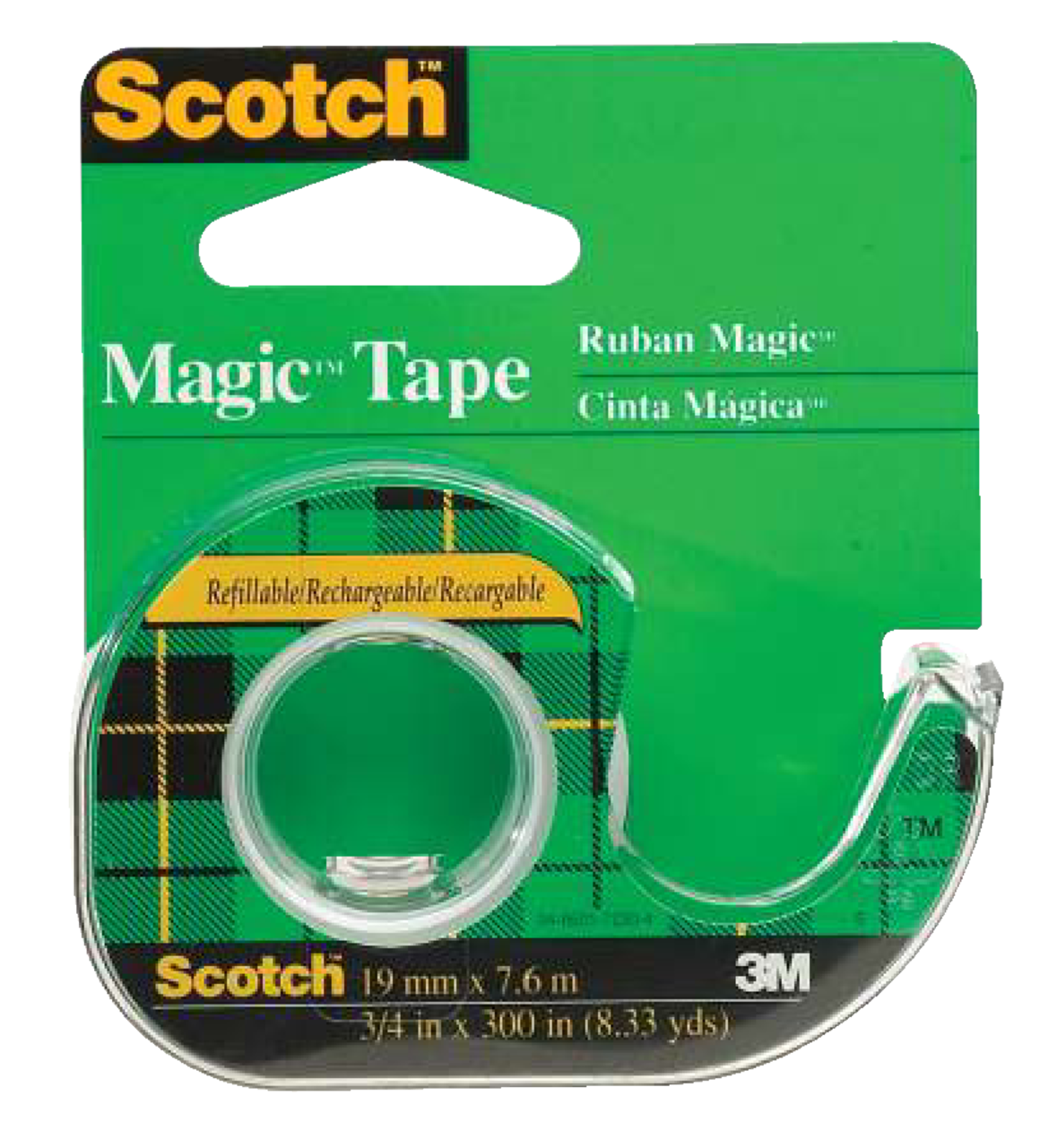 3M Scotch Magic Tape with Refillable Dispenser For Gift  Wrapping/Office/Home, 19-mm x 17.6-m
