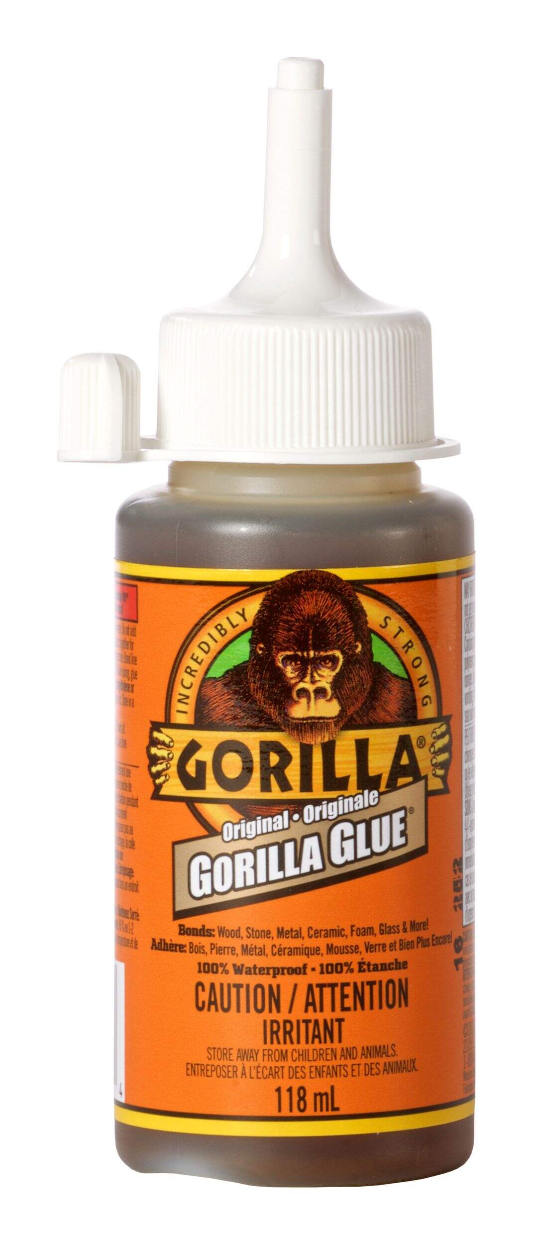 Gorilla Glue Original Multi-Purpose Indoor/Outdoor Waterproof Super Glue Adhesive, 4-oz Front_Flat