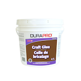 Colle de bricolage blanche tout usage Dura Pro pour le bois, le papier et le tissu, sèche en transparent, 4 L Front_Flat