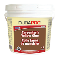 Dura Pro Carpenter's Wood Glue, Fast-Setting, Sandable & Paintable, Yellow, 4-L Front_Flat