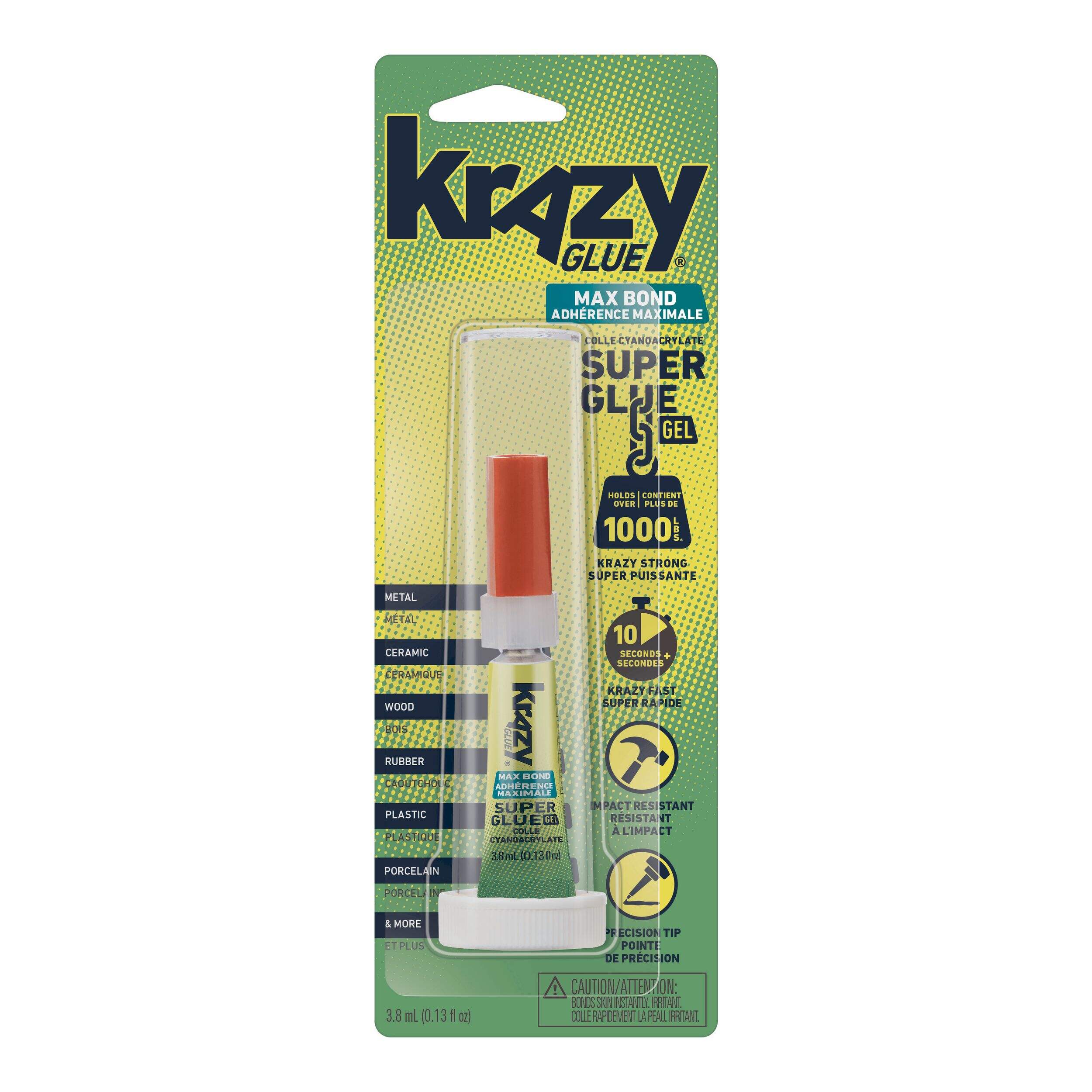 Elmer's Instant Krazy Glue Advanced Gel Multi-Purpose Adhesive, No-Run Formula, Clear, 3.8-mL Front_Flat
