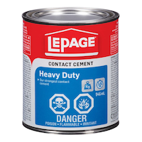 LePage Heavy Duty Contact Cement Multi-Purpose Adhesive Glue, Water-Resistant, Clear, 946-mL Front_Elevated