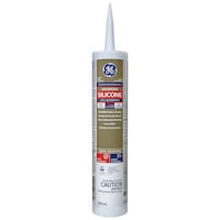 GE Silicone II Multi-Purpose Kitchen & Bath Sealant, Crack & Waterproof, Clear, 299-mL Front_Flat