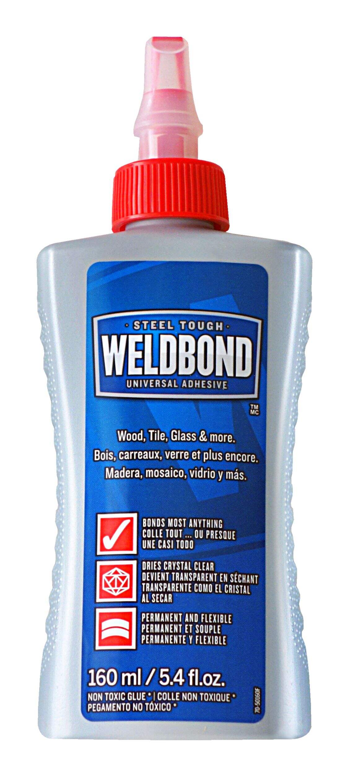 Colle universelle tout usage Weldbond Steel Tough, devient transparent en séchant, 160 mL Front_Flat