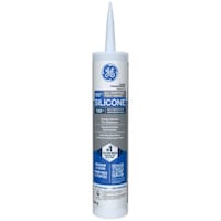 GE All-Purpose Silicone Sealant, Indoor/Outdoor Window & Door Waterproof Caulk, Clear, 299-mL Front_Flat