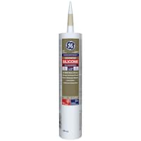 GE Silicone II Multi-Purpose Kitchen/Bath Sealant, Waterproof Caulk, Almond, 299-mL Front_Flat