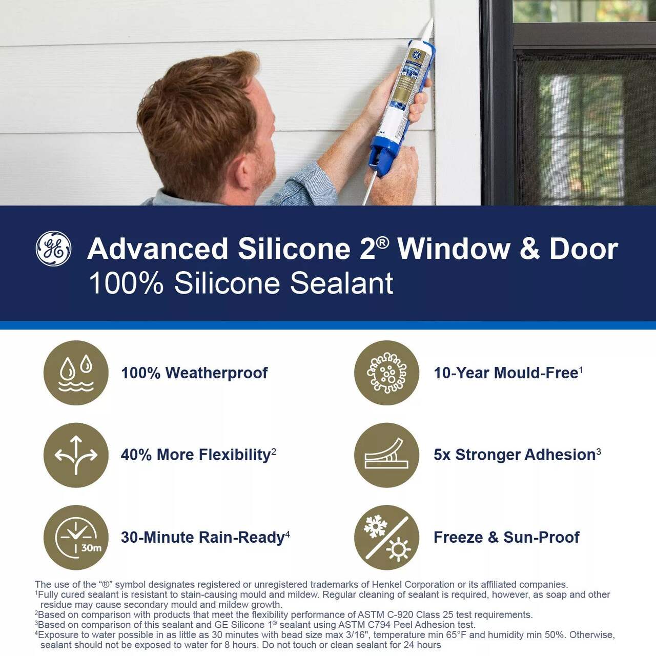 GE Supreme Silicone Windows, Doors, Exteriors 10.1-oz Clear