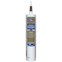 GE Silicone II Window & Door Sealant, Indoor/Outdoor, Weather & Waterproof, Brown, 299-mL Front_Flat