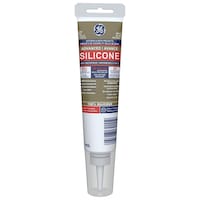 GE Silicone II Multi-Purpose Kitchen & Bath Sealant, Crack & Waterproof, White, 82.8-mL Front_Flat