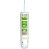 GE Gutter & Flashing Flexible Silicone Sealant, Waterproof & Weatherproof, Clear, 299-mL Front_Flat