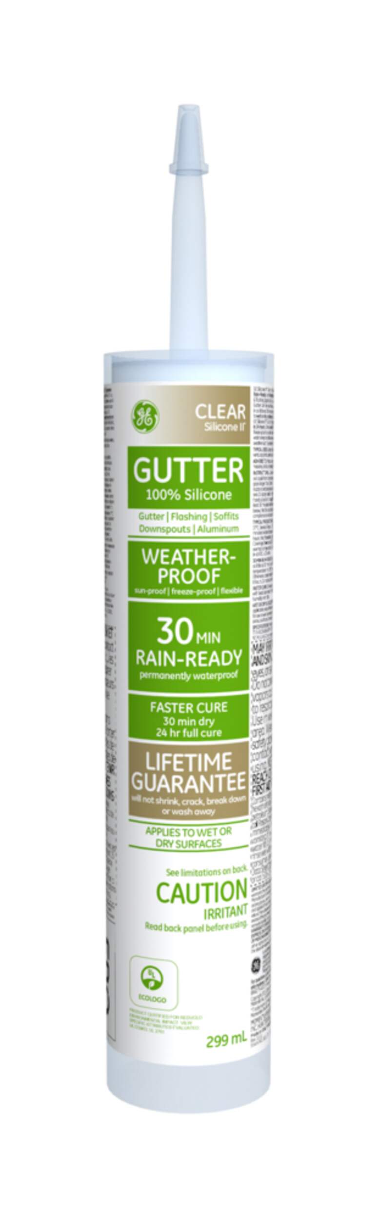 GE Gutter & Flashing Flexible Silicone Sealant, Waterproof