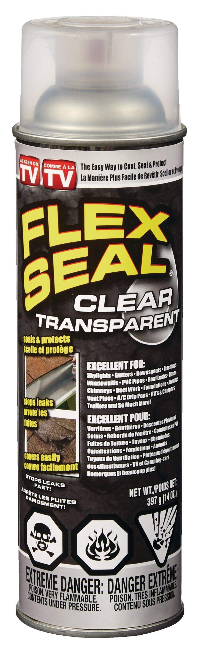 Flex Seal Liquid Rubber Sealant Coating, SprayOn Waterproof Leak