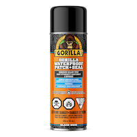 Gorilla Waterproof Patch & Seal, Indoor/Outdoor Rubberized Sealant Spray, Black, 16-oz Front_Flat