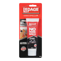 LePage No More Nails Instant Grab All-Purpose Construction Adhesive Glue, Clear, 88-mL Front_Flat