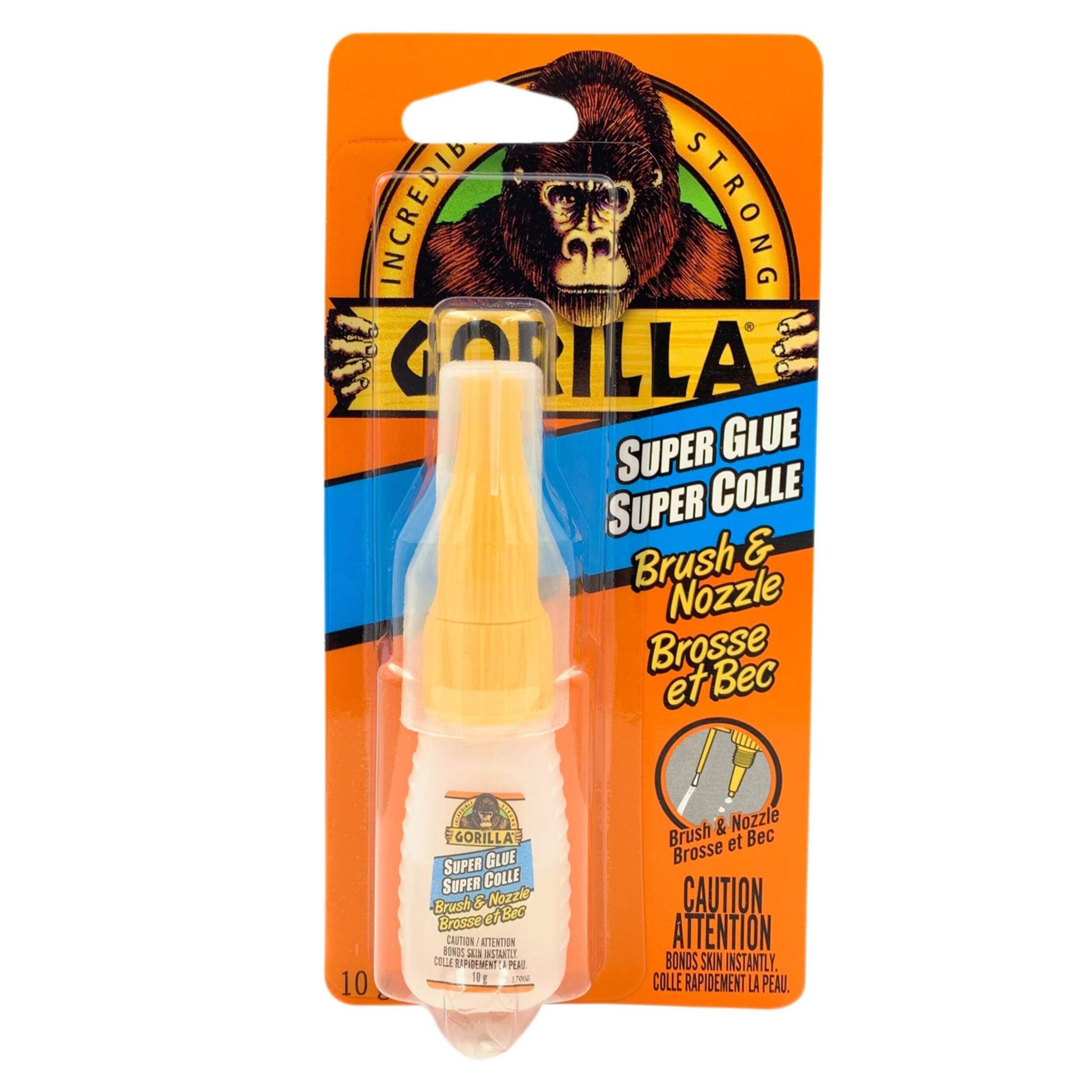 Gorilla Super Glue Brush & Nozzle, 10-g Front_Flat