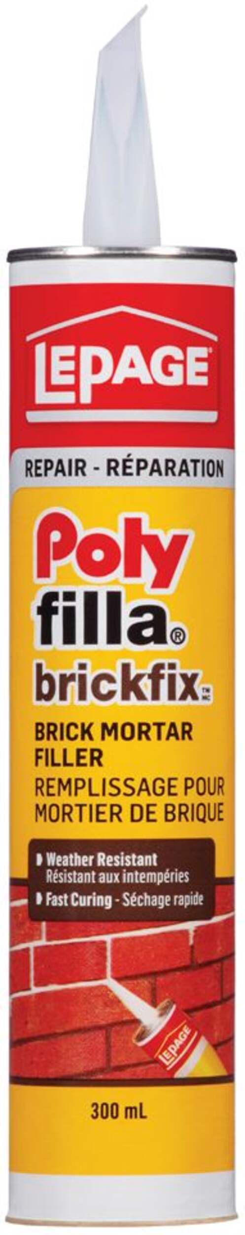 LePage Polyfilla BrickFix Masonry Repointing Mortar Filler,  Weather-Resistant, 300-mL Front_Flat