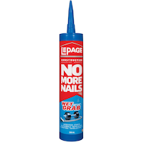 LePage No More Nails Instant Wet Grab Waterproof Construction Adhesive Glue, White, 266-mL Front_Flat