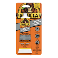 Adhésif de construction robuste et polyvalent Gorilla, étanche, intérieur/extérieur, blanc, 2,5 oz Front_Flat