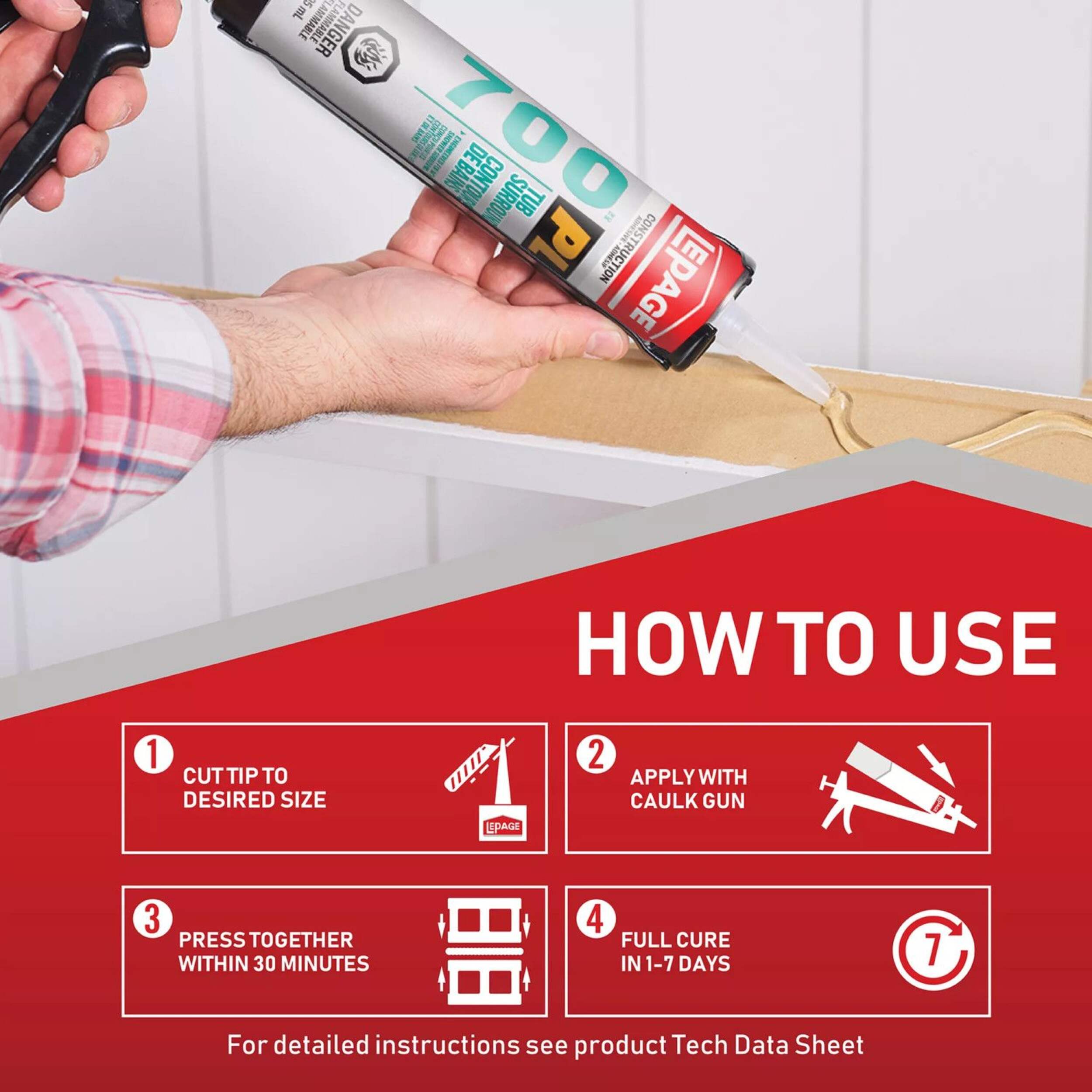 LePage PL 700 Tub & Shower Surround Adhesive Glue, Repositionable