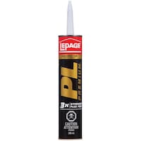 LePage PL Premium Construction Adhesive Glue, Indoor/Outdoor, Weather & Waterproof, 295-mL Front_Flat