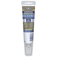 GE Silicone II Window & Door Sealant, Indoor/Outdoor, Weather & Waterproof, White, 82.8-mL Front_Flat
