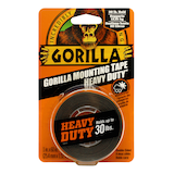 Gorilla Heavy-Duty Weatherproof Double-Sided Mounting Tape, Holds 30-lbs, Black, 1 x 60-in Front_Flat