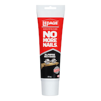 LePage No More Nails Instant Grab All-Purpose Construction Adhesive Glue, Clear, 177-mL Front_Flat