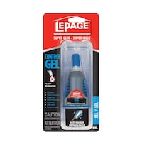 LePage Gel Control Multi-Purpose Cyanoacrylate Super Glue Adhesive, Dries Clear, 4-mL Front_Flat