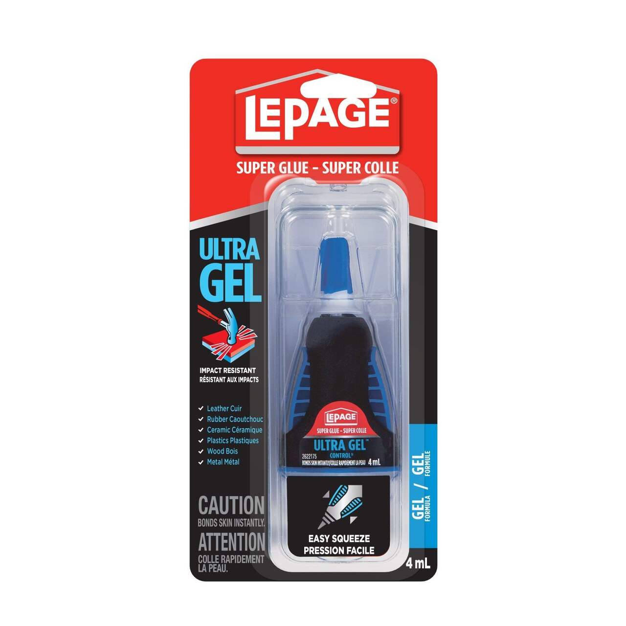 LePage Ultra Gel Super Glue Adhesive, Bonds Plastic/Metal/Wood/Rubber/Ceramic/Glass,  4-mL