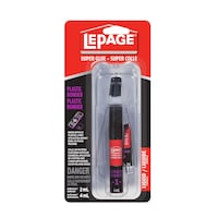 LePage All-Plastic Glue Adhesive, 2-Part Advanced Instant Bond System, Clear, 2-mL Front_Flat