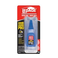 LePage Liquid Pro Super Glue Multi-Purpose Cyanoacrylate Adhesive, Fast-Setting, Clear, 20-mL Front_Flat