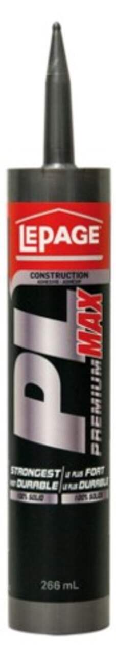 LePage PL Premium Max Multi-Purpose Construction Adhesive Glue,  Weatherproof, White, 266-mL