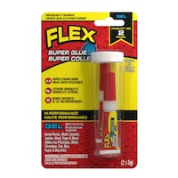 Flex Super Glue™ Hi-Performance Liquid Rubberized Adhesive Gel with Precision Tip, 3g Tube, 2-pk Front_Flat