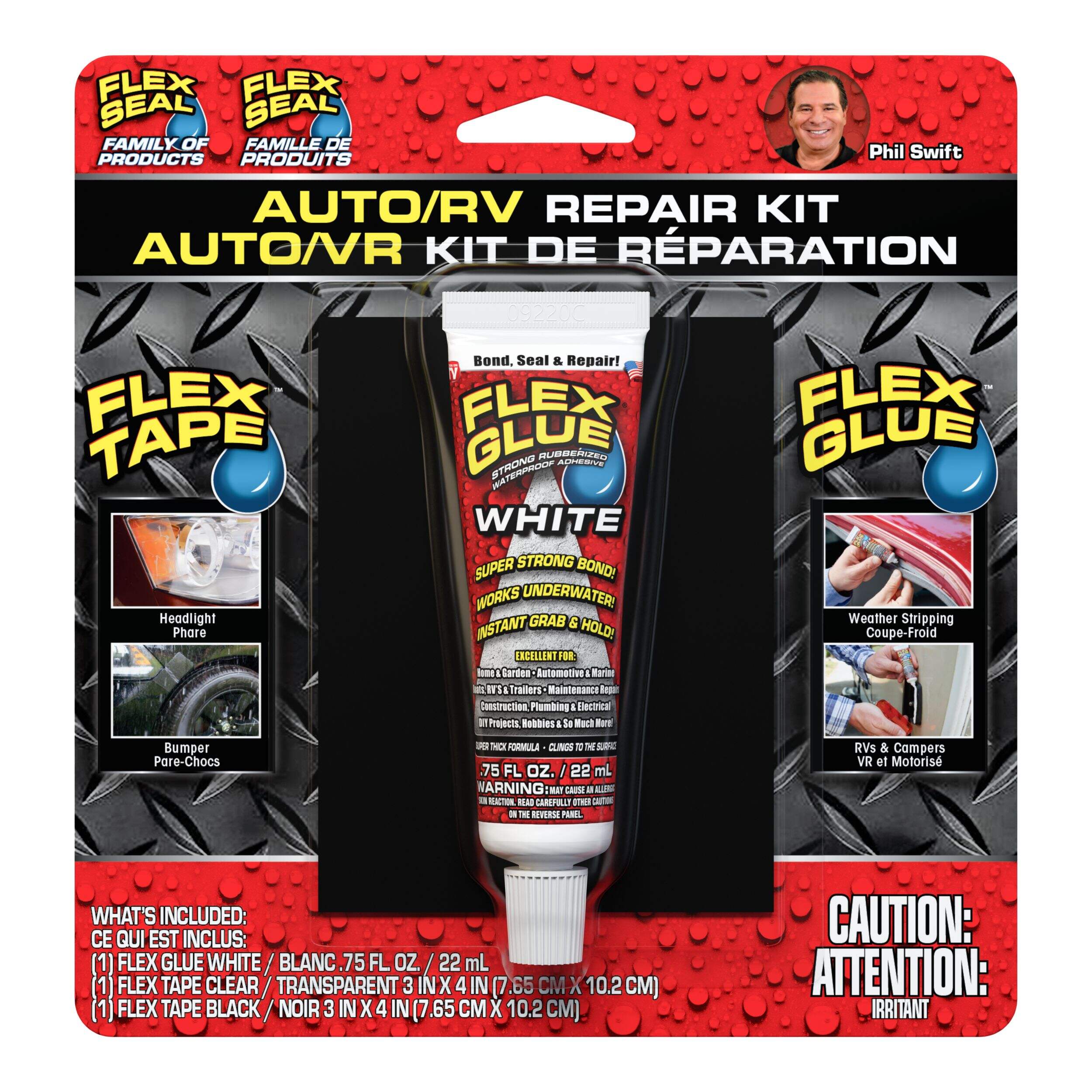 Flex Seal Mini Rubberized Adhesive Auto/RV Repair Kit with Flex Glue