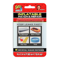 Flex Seal Inflatable Rubberized Crystal Clear Patch & Repair Kit for Smooth PVC Plastic Surfaces Front_Flat