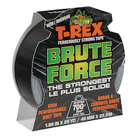 T-Rex Ferociously Strong Tape, Brute Force Utility Duct Tape, Black, 48-mm x 22.8-m