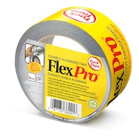 Tuck Tape FlexPro Flexible Aluminized Tape, Seals Air Ducts & Connections, 48-mm x 50-m Front_Angled_Left