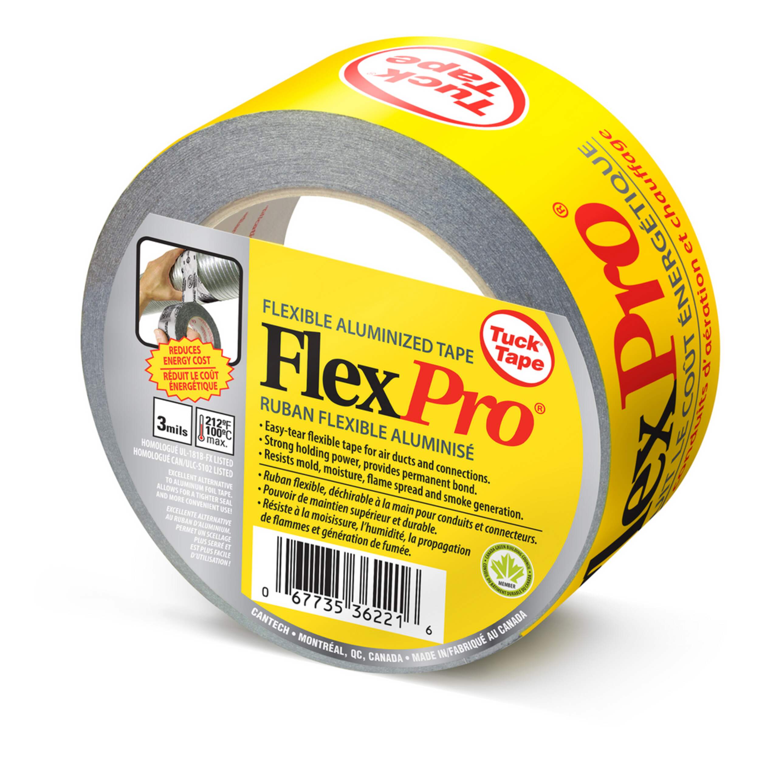 Tuck Tape FlexPro Flexible Aluminized Tape, Seals Air Ducts ...
