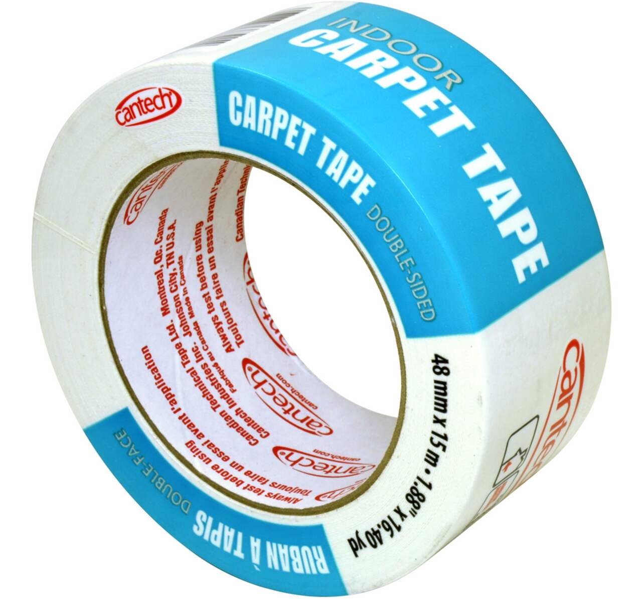 Cantech Double-Sided Indoor/Interior Carpet Tape For Repair & Installation,  48-mm x 15-m