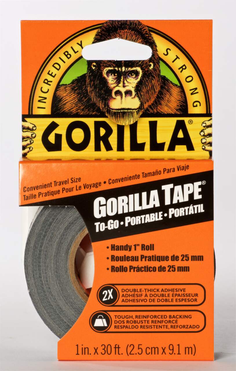 Ruban adhésif Gorilla To-Go double épaisseur, résistant aux intempéries,  format voyage, 1 po x 30 pi