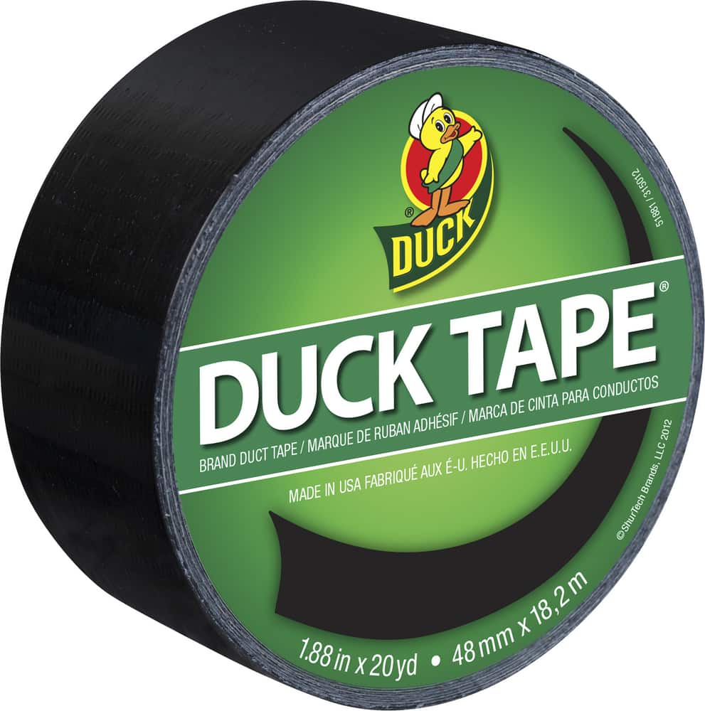Duck Tape Multi-Purpose Utility Duct Tape, High-Strength Adhesive, Black,  1.88-in x 20-yd