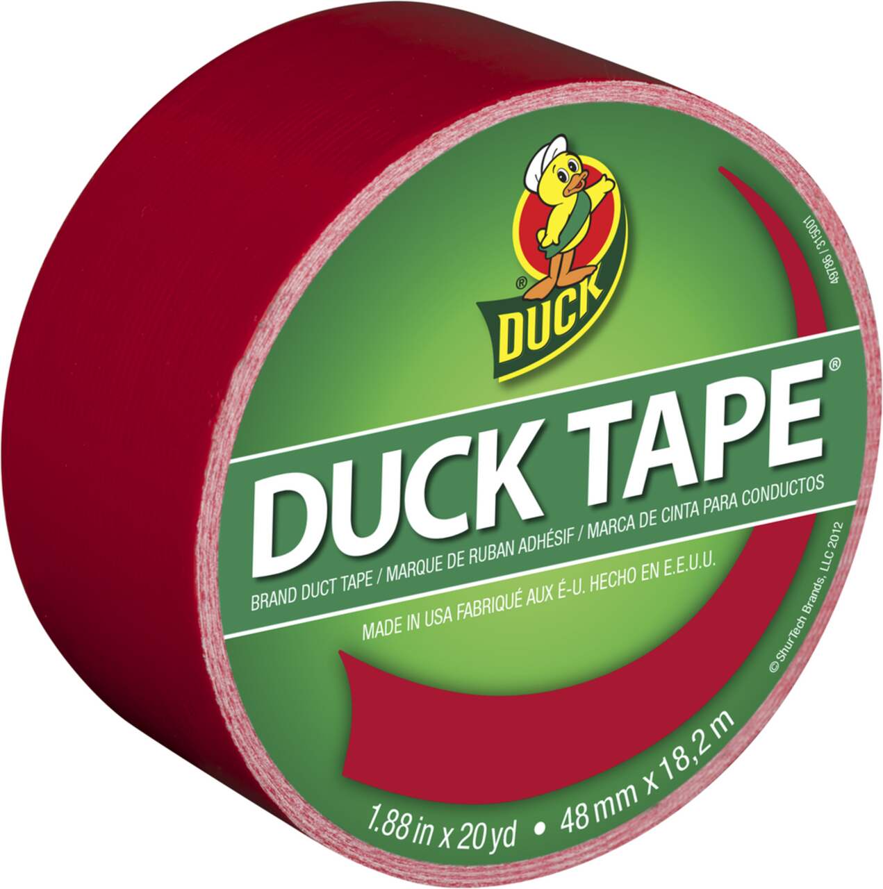 Duck Tape Multi-Purpose Utility Duct Tape, High-Strength Adhesive, Red,  1.88-in x 20-yd