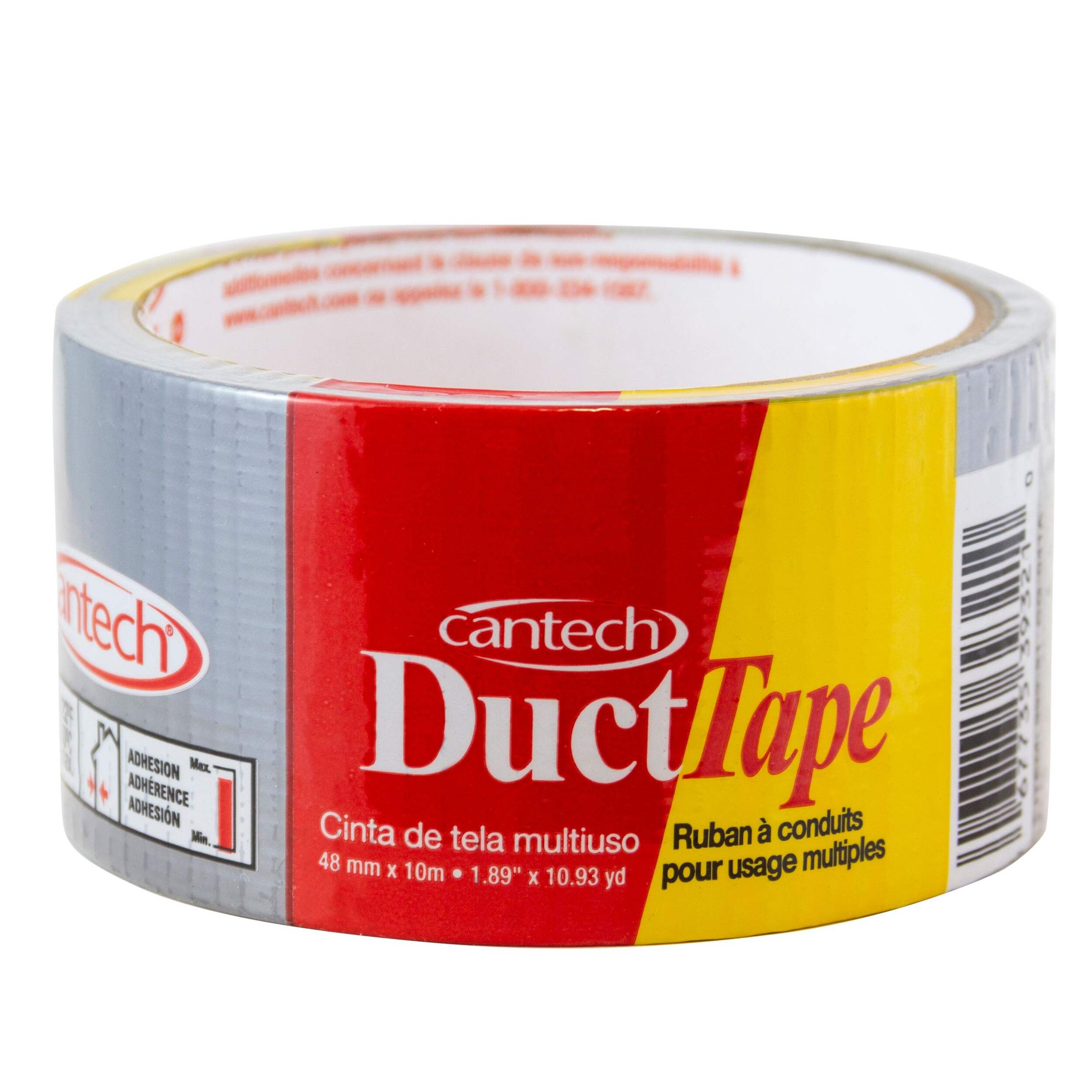 Cantech 39300 Duct Tape, Grey, 48-mm x 10-m Front_Elevated