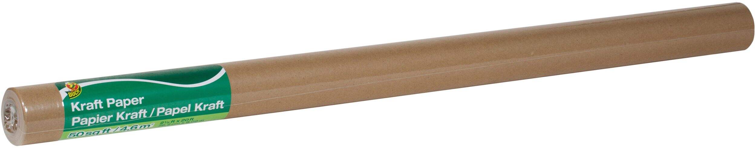 Duck Kraft Paper Roll For Gift & Parcel Wrapping, Arts & Crafts, Recyclable, 2.5 x 20-ft Front_Angled_Right